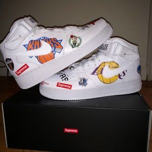 Air Force 1 Mid X Supreme NBA White size US 9.5
